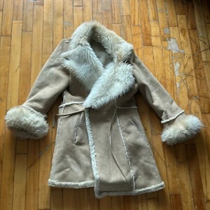 Women's Tan Shearling Coat